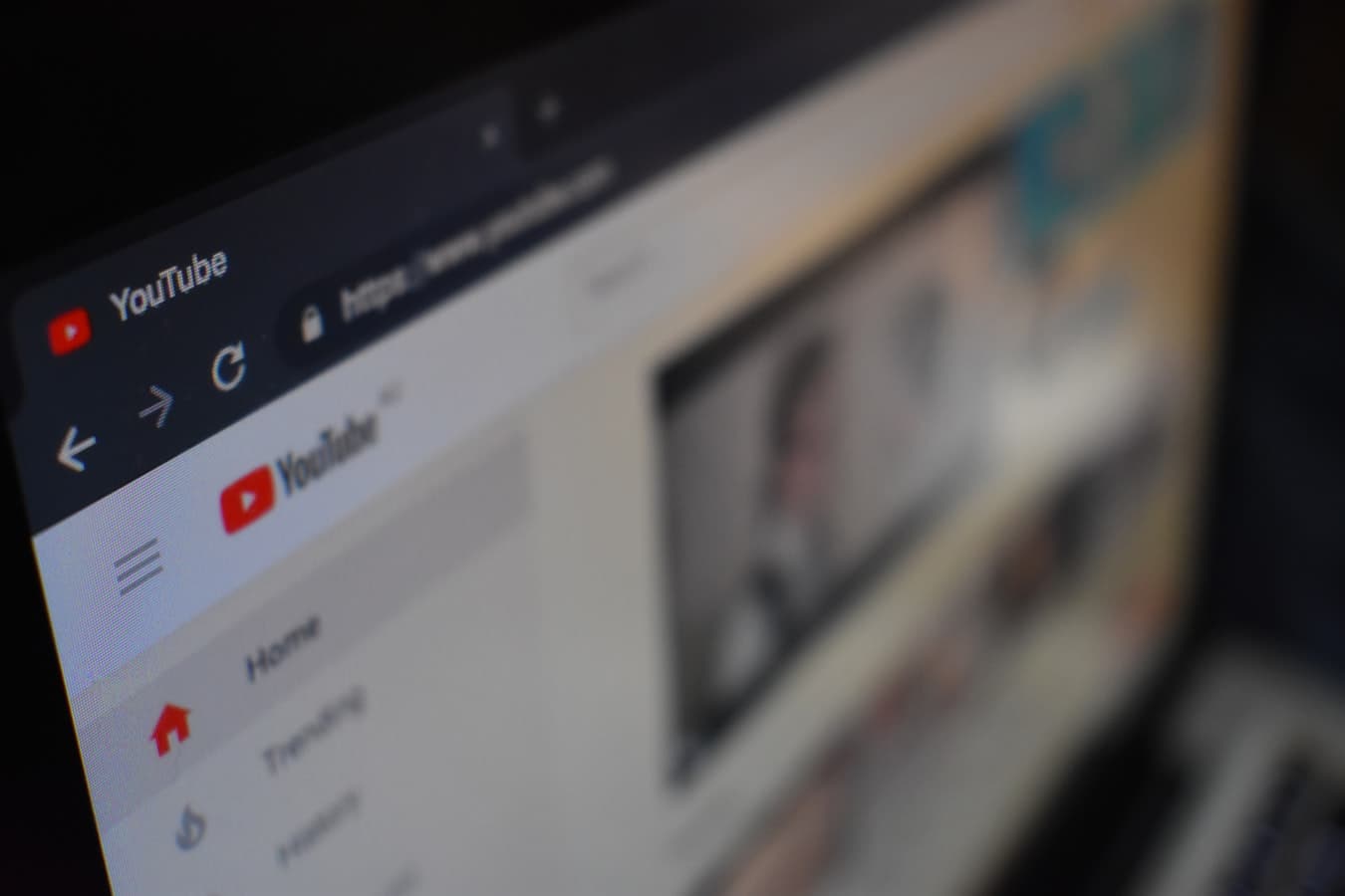 YouTube screen